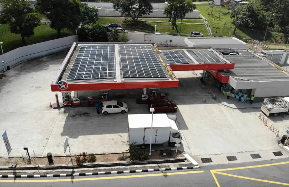 Solar photovoltaic installation at Caltex Ayer Keroh SB, PLUS Highway