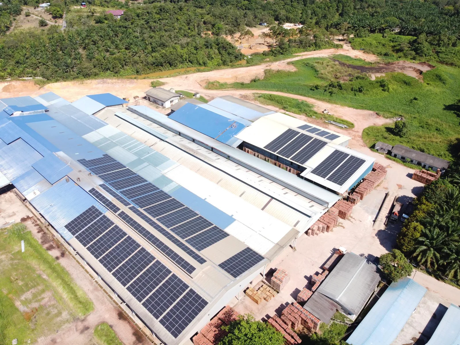 Solar photovoltaic installation at Great Wall Bricks, Pekan Nenas, Johor