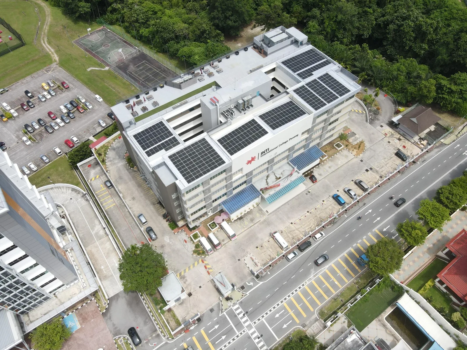 Solar photovoltaic installation at INTI International University, P. Pinang