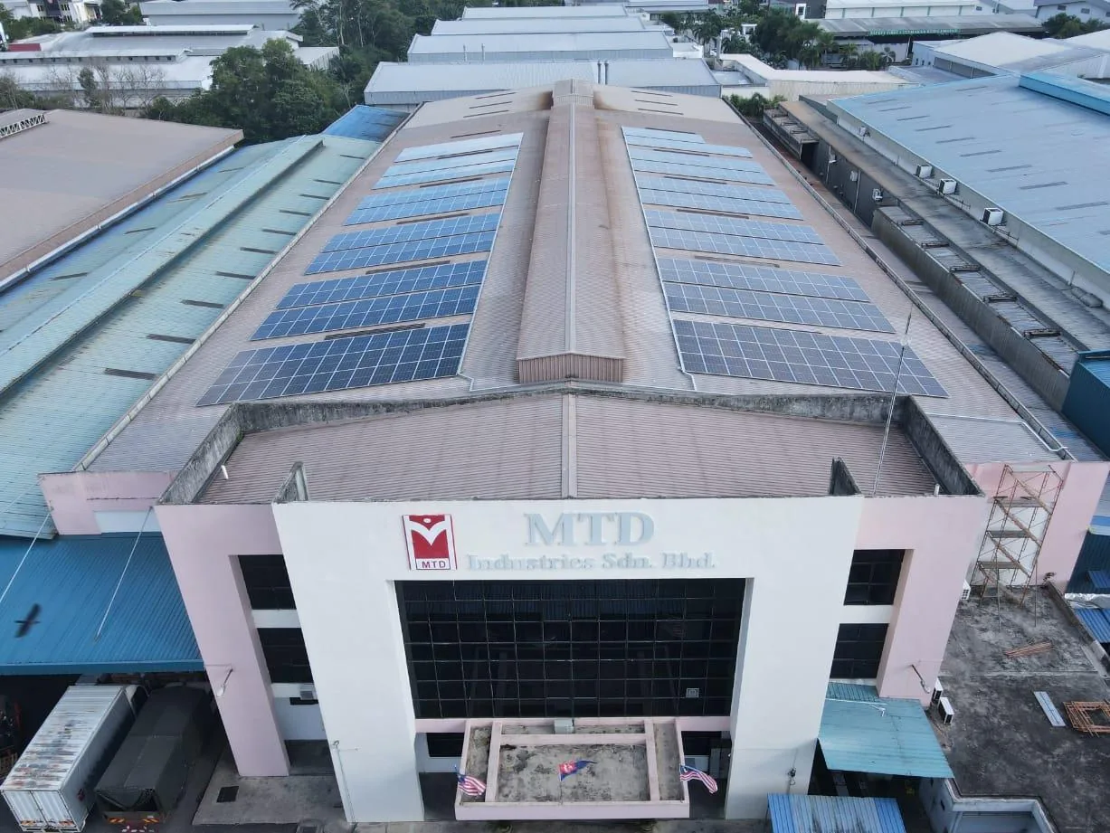 Solar photovoltaic installation at MTD Industries, Johor Bahru
