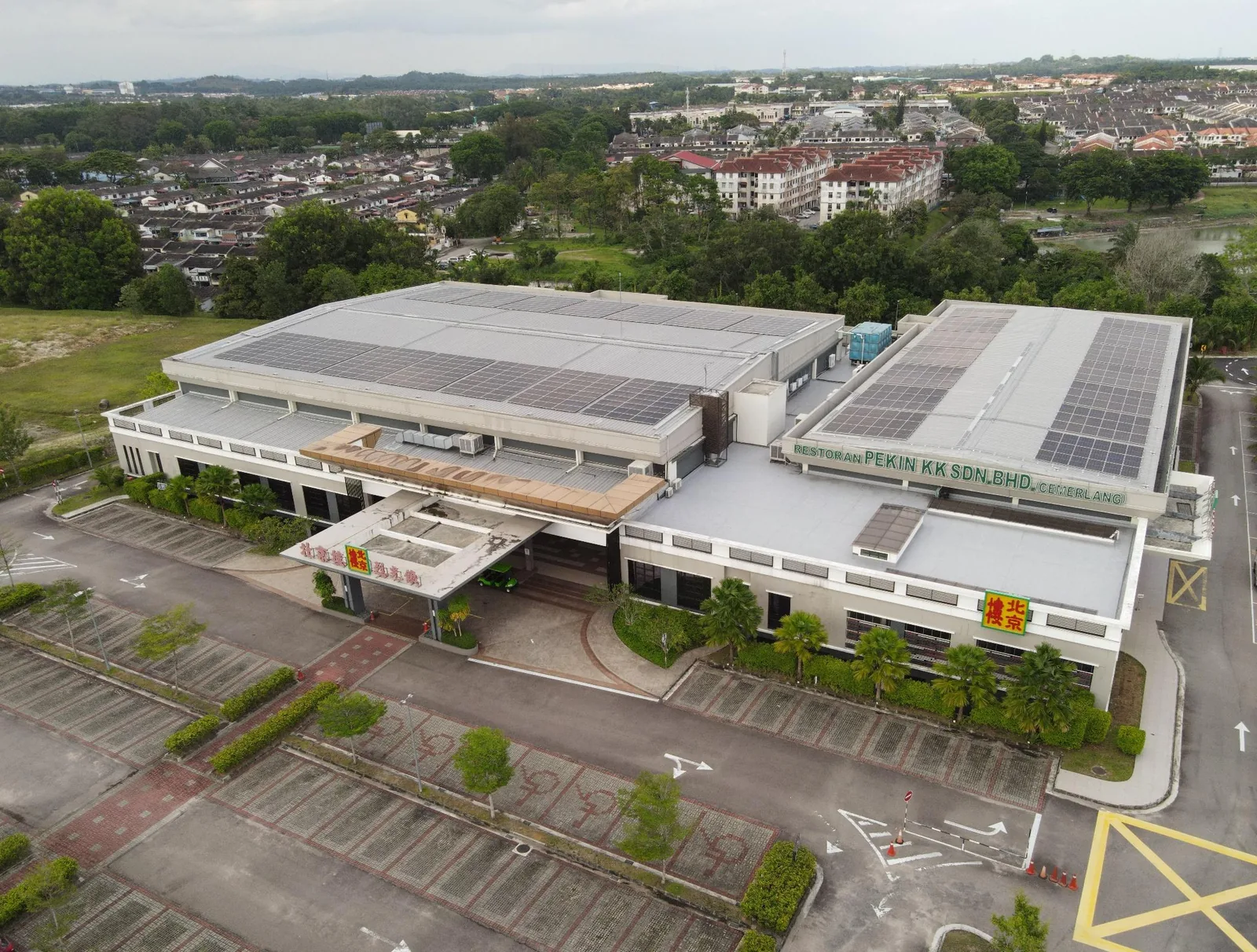 Solar photovoltaic installation at Restoran Pekin, Johor Bahru